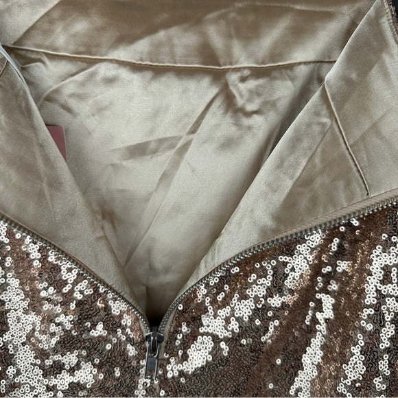 NWT Petite Metallic Gold Embroidered Sequin Midi Skirt with Split | US Size 10 - Picture 6 of 8